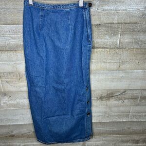 Color me Cotton small vintage 90s long denim skirt maxi small